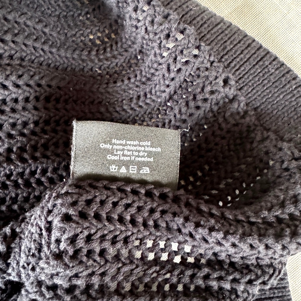Summersalt Black Knit Halter Top Sleeveless Cotton Sweater Dress Coverup Large - Picture 4 of 4